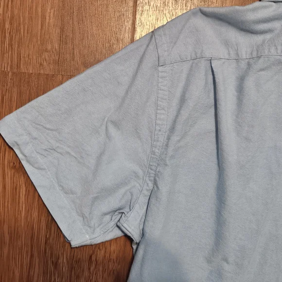 DANIEL CREMIEUX mens Short Sleeve Button Dress Shirt Size LARGE COLOR BLUE LL11 - Picture 10 of 16